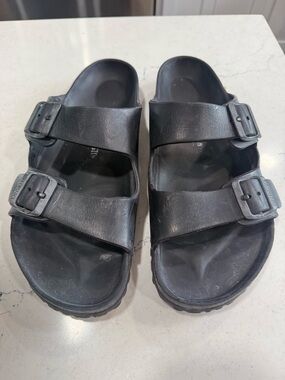 Birkenstock Eva Style Men's Black Slide Sandals Adjustable Buckle US 10.5 EU 44